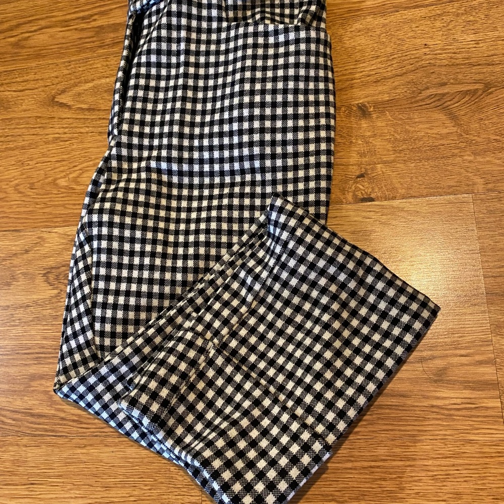 Anthropologie Black&White Crop Flare Pants